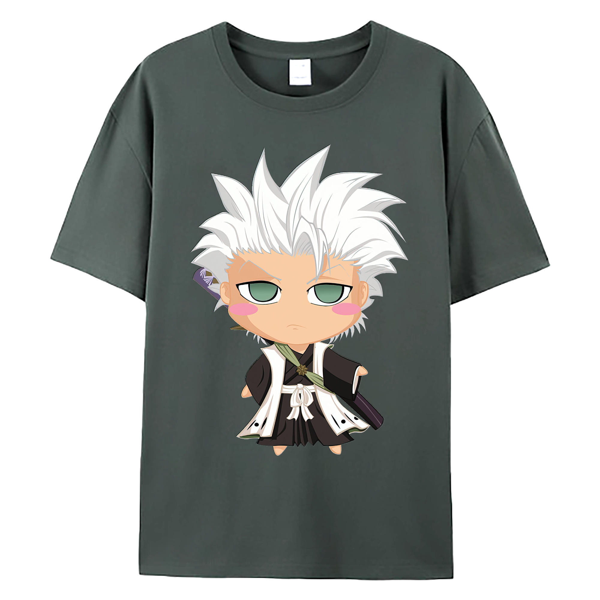 （画像用） ブリーチ 日番谷冬獅郎（ひつがや とうしろう） BLEACH Hitsugaya Toushirou 綿100％ メンズ半袖Tシャツ｜肌触りやわらか＆通気性